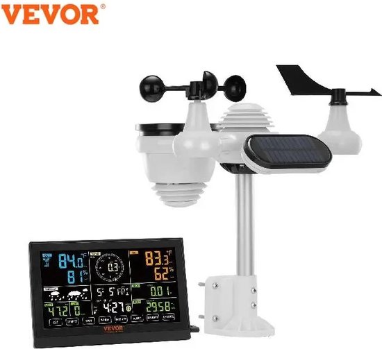 Lopoleis® Weerstation Draadloos met Wifi, 7.5 Inch Kleurendisplay