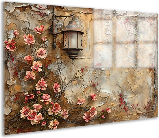 Bloemen schilderijen - Natuur schilderij op glas - Schilderij op glas Lamp - Wanddecoratie kinderkamer - Schilderij plexiglas - Schilderijen & posters acrylglas 90x60 cm