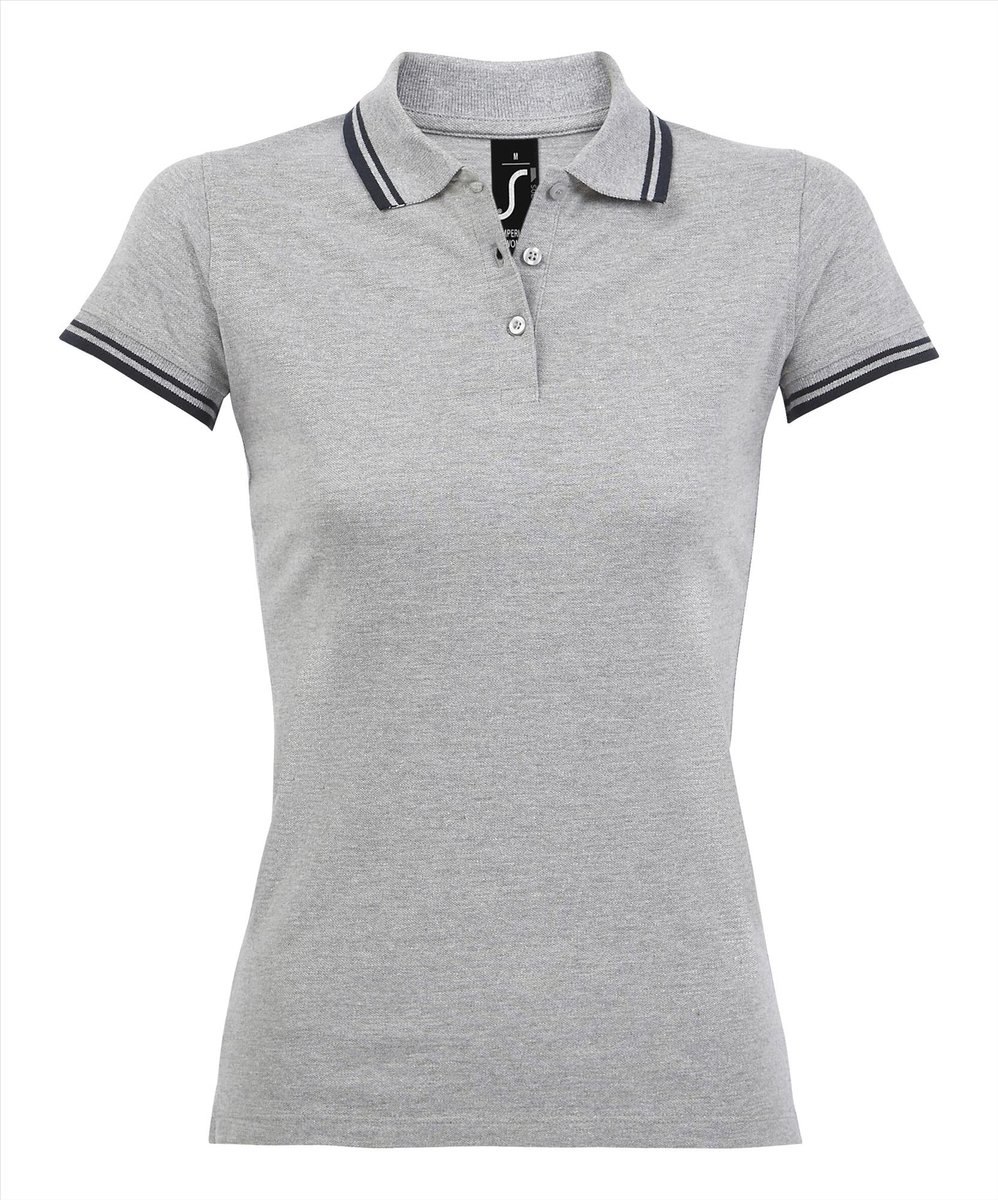 SOL'S Women´s Polo Shirt Pasadena L586 - Grey Melange/Navy - XL