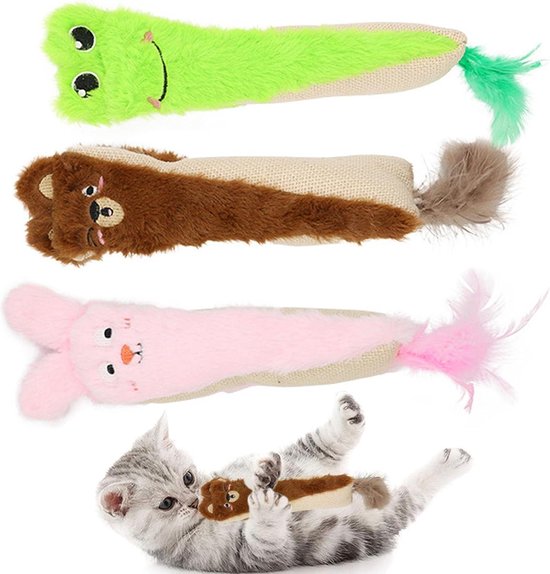 Kattenpop worstelaar pluchen handpop speelgoed met vulling, leuk