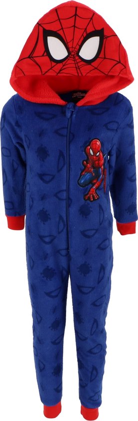 Spiderman Onesie - Maat 122/128 - Polyester - Blauw - Jongens