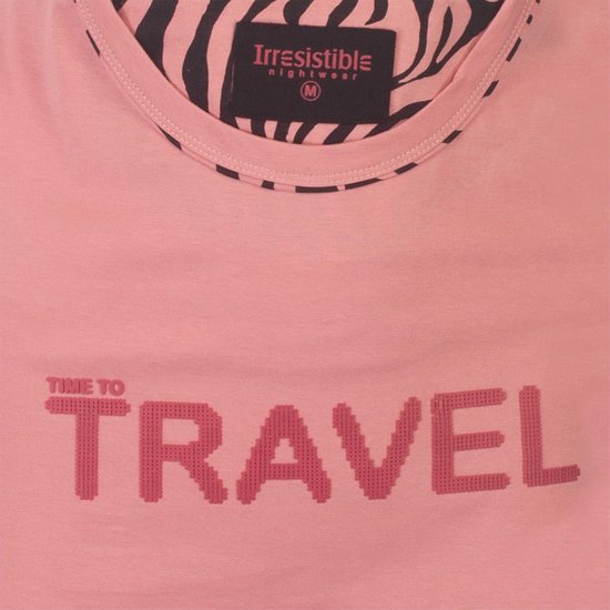 Pyjama Femme Irresistible - Manches Longues - Imprimé Zebra - Rose - Taille L