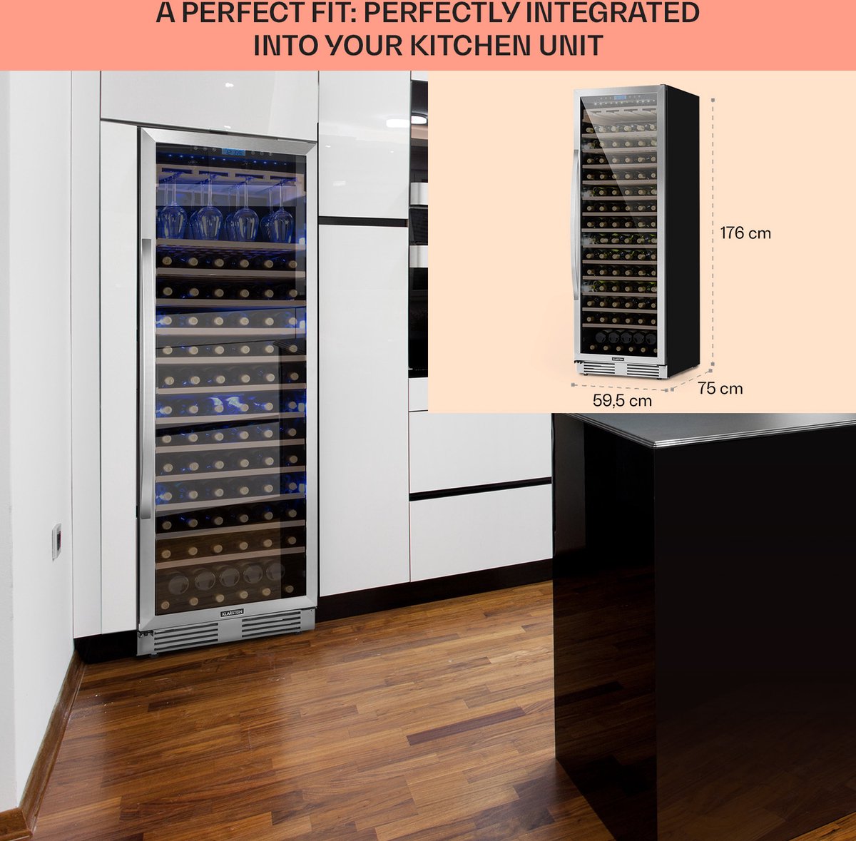 Klarstein Vinovilla Grande 165 - Built-In Uno Wijnkoelkast - afbeelding 3