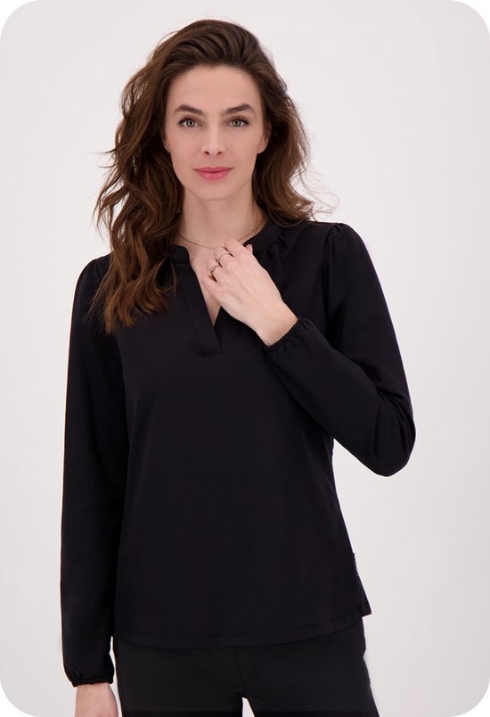 Top noir Je m'appelle - Femme - Tissu voyage - Taille XS - 6 tailles disponibles