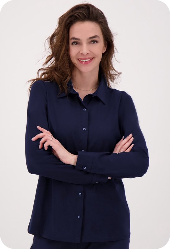 Chemisier bleu Je m'appelle - Femme - Tissu de voyage - Taille S - 2 tailles disponibles