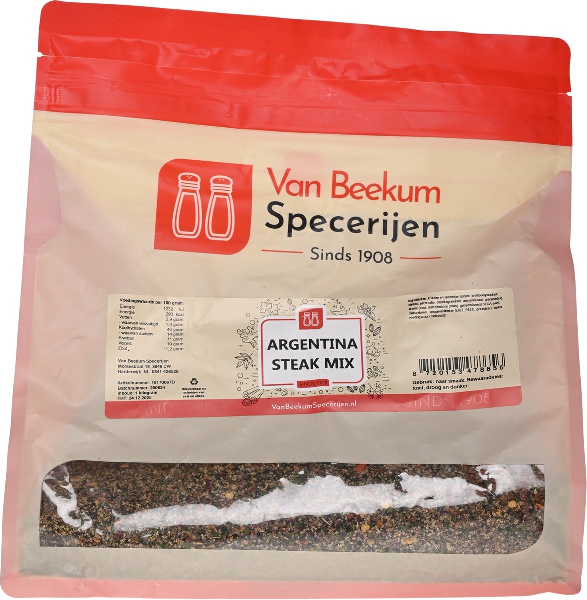 Goedkoopste Van Beekum Specerijen - Argentina Steak Mix - 1 KG (hersluitbare stazak