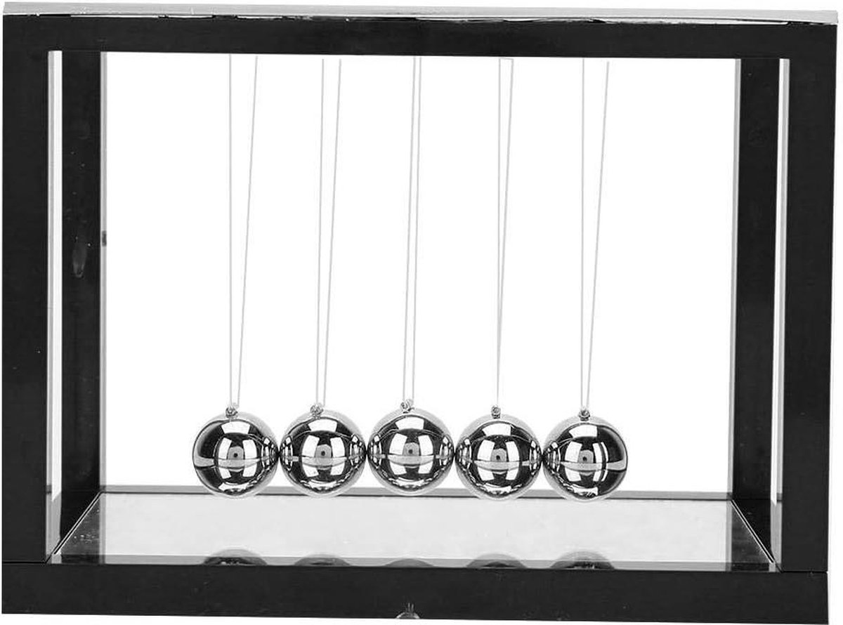 Goedkoopste Balance Balls Steel Garland Balls with Mirror Physical Stress Relief Toys for Home Desk Ornament Gift - Black
