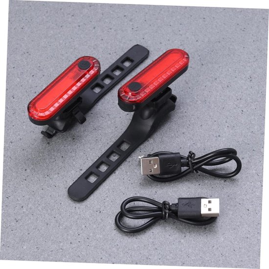 2 stuks - LED-fietsachterlicht - USB oplaadbaar voor- en voorfietslicht - Nachtfietshelmlicht - Waterdicht veiligheidswaarschuwingslampje — afbeelding 5