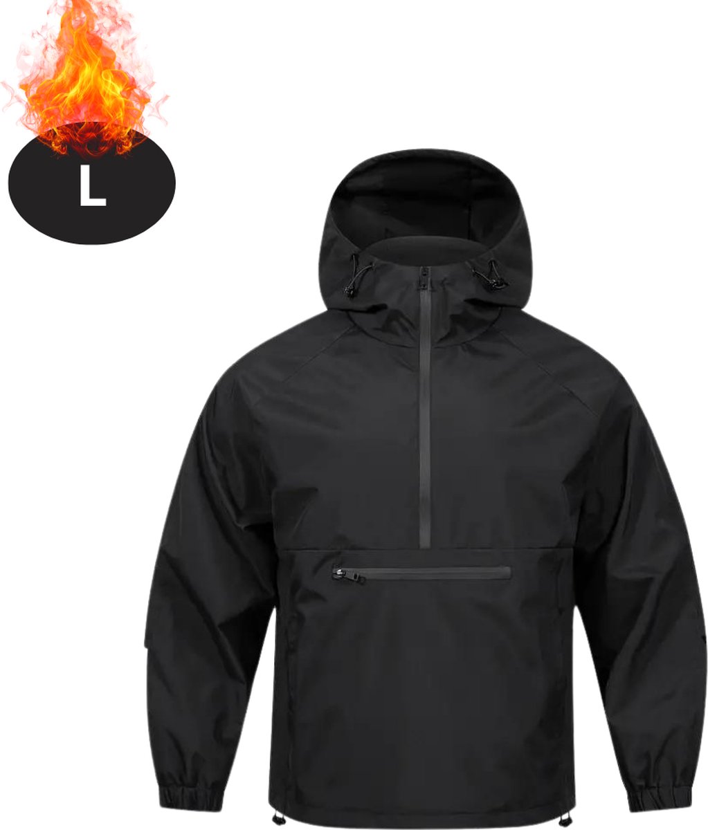 Nivard Windjas Voor Heren Parka Lente & Herfst Jas Volwassen Windjack Zwart