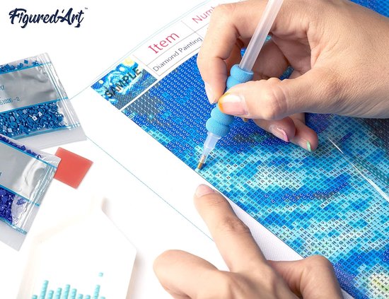 Figured' Art Diamond Painting Set Adultes 40x50 cm Witte - 5D DIY Art Full Drill Square Diamond - Toile roulée