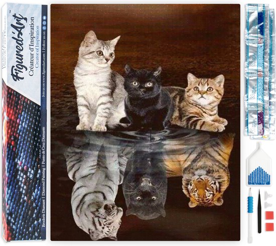 Figured'Art Diamond Painting set Volwassenen 40x50 cm Aap Kleur - 5D DIY Art full drill vierkante diamant - Opgerold canvas