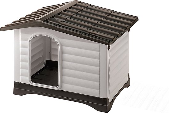 Ferplast Dogvilla Hondenhok 90 - Grijs/Bruin - 88 x 72 x 65 cm