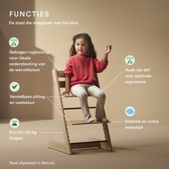 Stokke Tripp Trapp Kinderstoel - Whitewash van Stokke — afbeelding 4