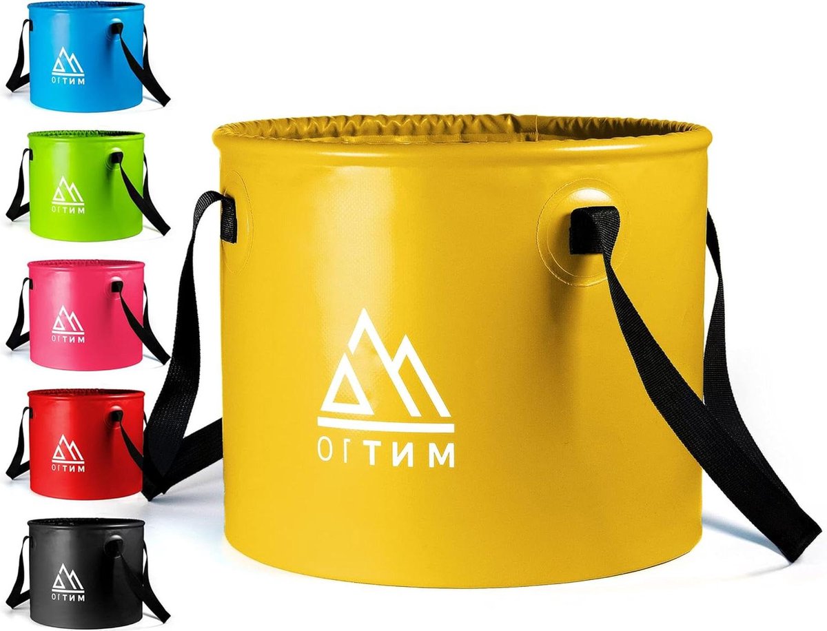 Goedkoopste Opvouwbare Emmer 15L - 20L Robuust Tarpaulin Materiaal Geel - Camping Afwasbak Wastafel - Camping Benodigdheden bath bucket