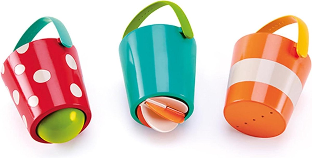 Goedkoopste Water Wheel Bath Time Toys for Toddlers Multicolour - Happy Buckets Set Three bath bucket