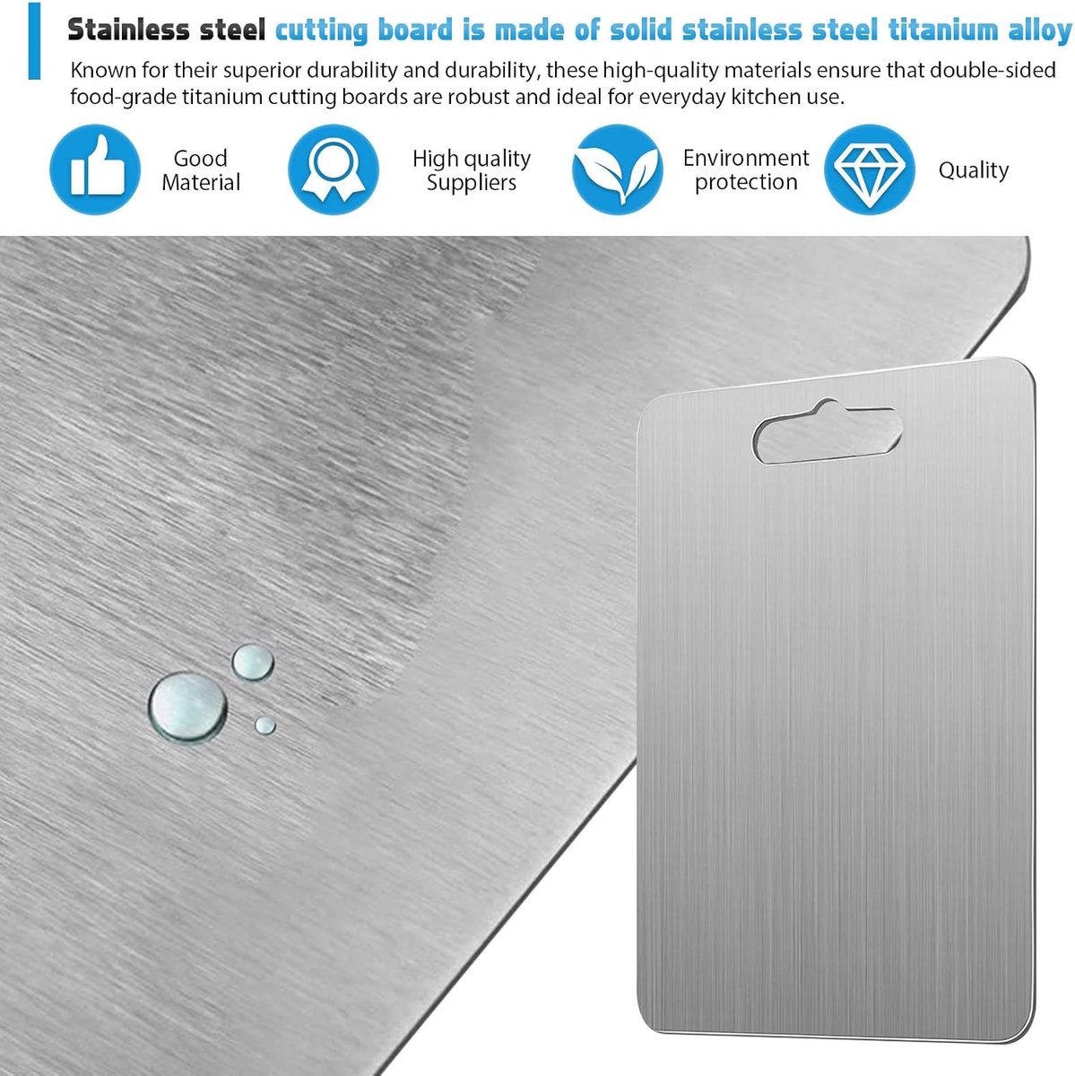 Solacis Titanium Snijplank - 100% Titanium - Anti Bacterieel - Snijplanken - Vaatwasser bestendig - Must have voor in uw keuken!