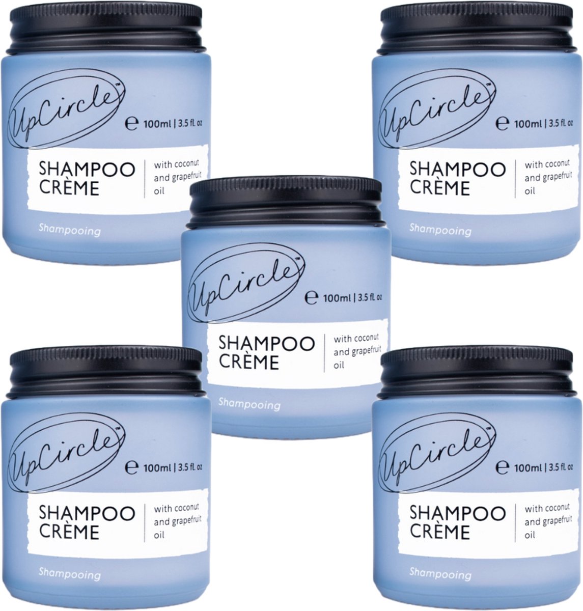 UpCircle Shampoo Crème - 100% Biologische - Overgebleven roze bessen - Kokosnoot - Grapefruit olie - Voor Alle Haartypes - 5 x 100 ML