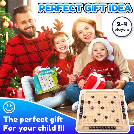 Generisch Tragbares magnetisches Schachspiel mit 40 Magneten für Reisen und Camping, enthält Puzzle Checkers Spiel. Perfekt für Kinder ab 9 Jahren, Familienfeiern, Geburtstagspartys und Partyspiele