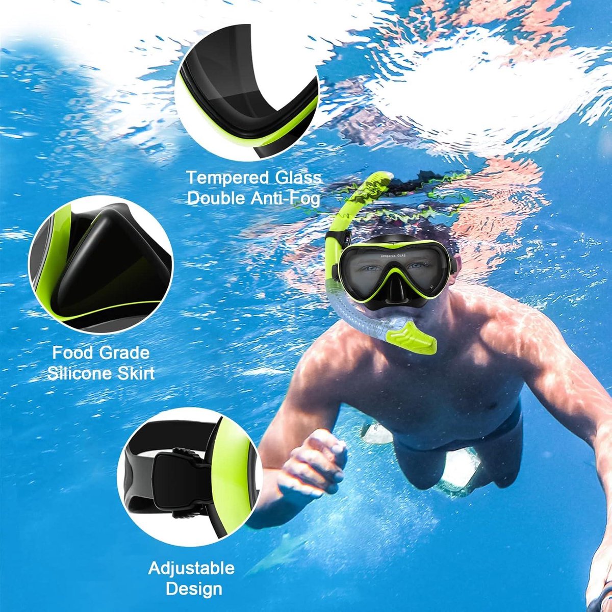Seac Set Salina Snorkelmasker en -pijp voor volwassenen, kinderen en tieners