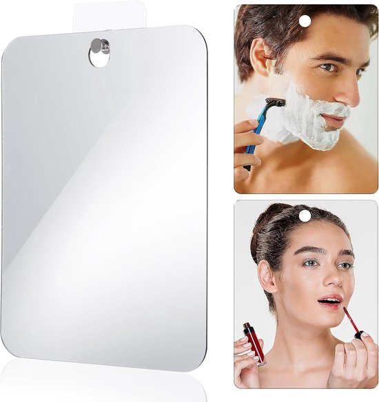 Condensvrije Douchespiegel Met Zuignap Voor De Douche - 2 Stuks Wandspiegel Voor Badkamer Scheerspiegel