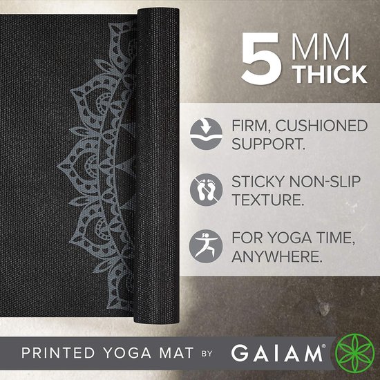 Premium 5 mm dikke antislip oefen- en fitnessmat voor alle soorten yoga pilates en vloertrainingen - 68 inch x 24 inch - Yoga Mat Yoga mat van BalanceFrom — afbeelding 2