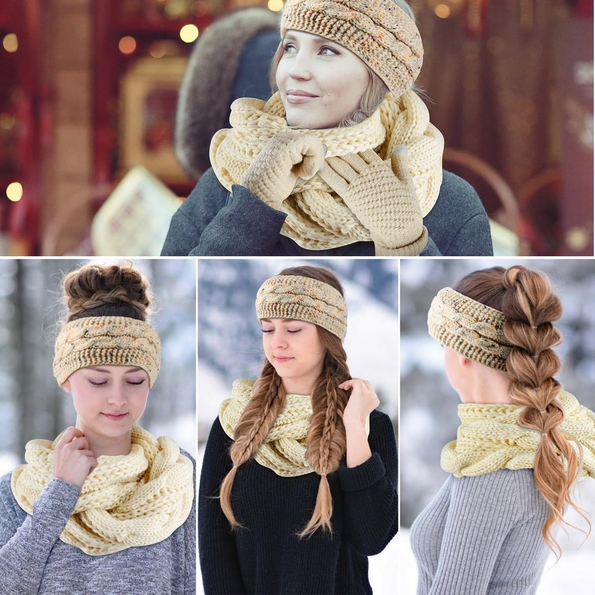 Novawo Dames winterlange halfhandschoenen gebreid armmanchetten