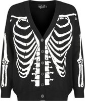 Hell Bunny Skeleton Cardigan Cardigan zwart-wit Viscose -