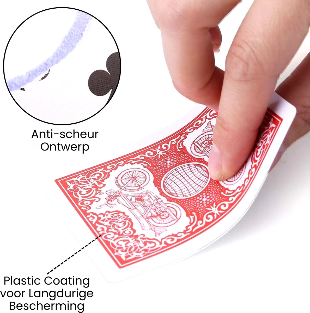 Boncy® Hoge Kwaliteit Speelkaarten - 2 Sets - Rood & Blauw Kaartspel - Plastic Coated Kaarten - Spelkaarten Pokerkaarten - Playing Cards voor Poker of Drankspel Volwassenen — afbeelding 2