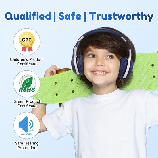 Bluetooth Hoofdtelefoon voor Kinderen met Volumeregeling, Draadloos, HD-Geluid, 40 Uur Batterij, Opvouwbaar en Instelbaar van iClever — afbeelding 2