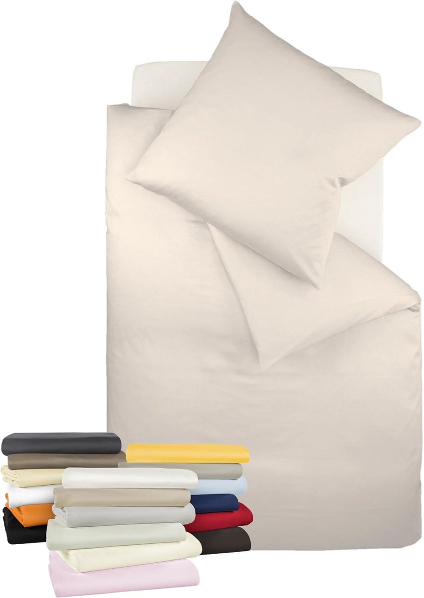 Goodivery ® Beddengoedset van Interlock Jersey Katoen met Luxe Glans en Rits