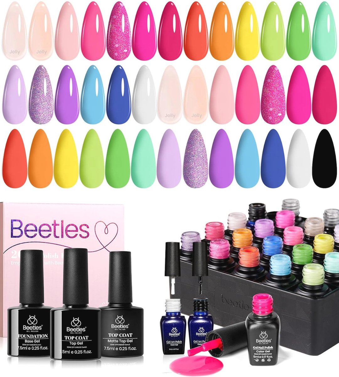 Goedkoopste 23 Stuks UV Gellak met 20 Kleuren voor Glanzende en Matte Manicures