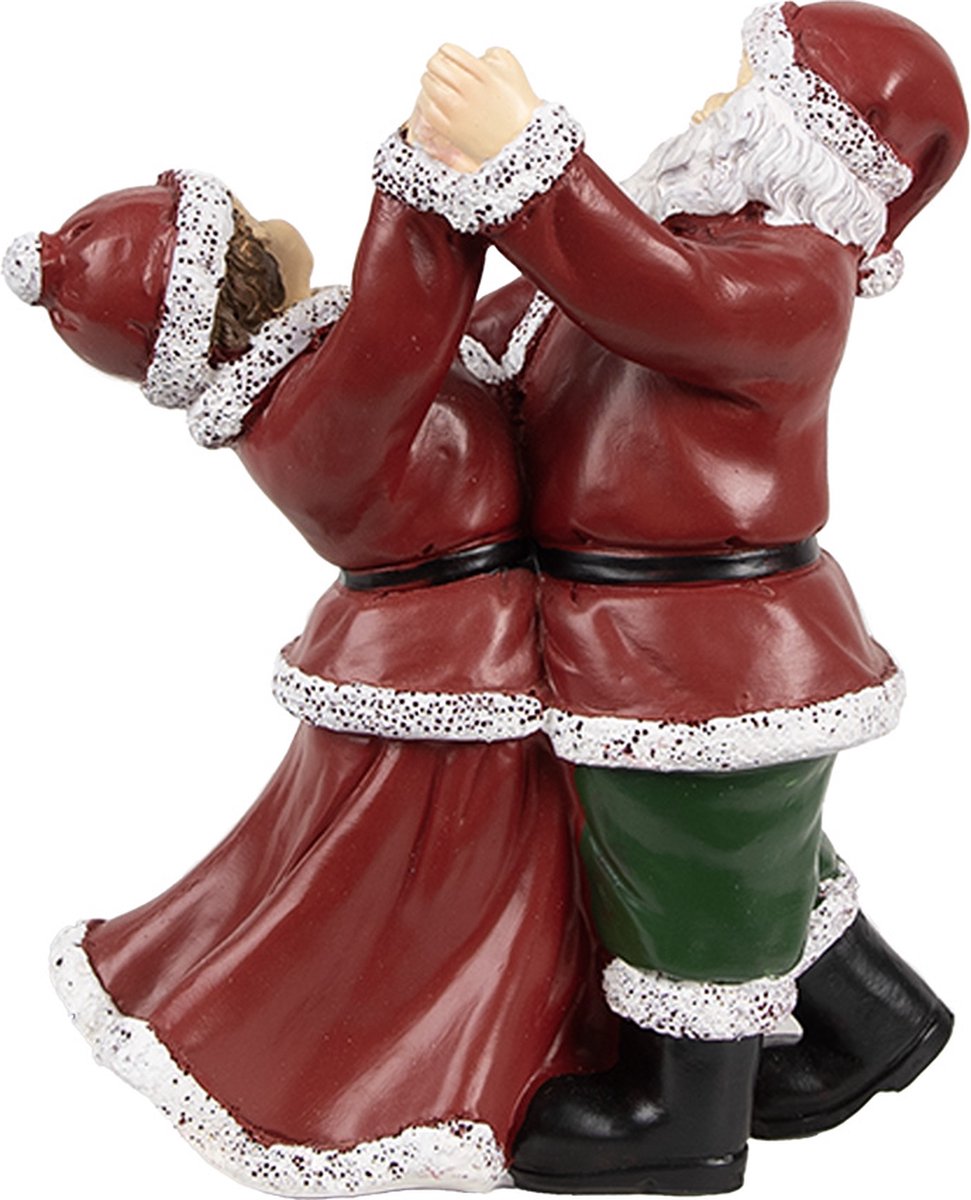 Clayre & Eef Kerstdecoratie Beeld Kerstman 12x8x15 cm Rood Kunststof – foto 3