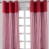 Homescapes Gardinen mit Ösen breite Streifen rot 100% Baumwolle, 182 x 137 cm