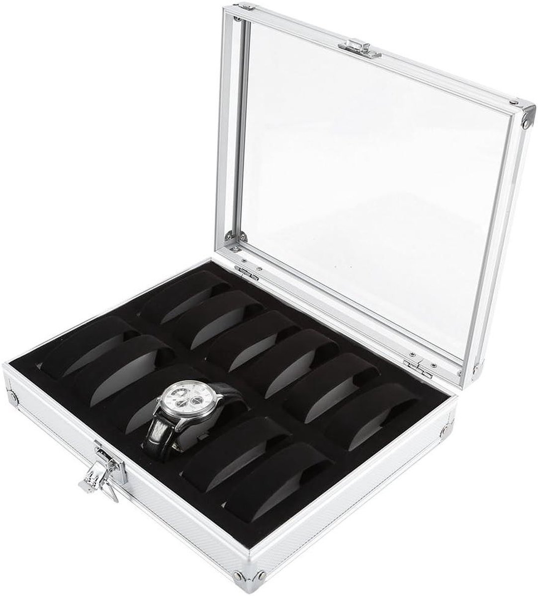 6-12 Grid Slots Aluminium Horloge Box Rolex Display - Luxe Horloge Houder voor Sieraden Organiseren