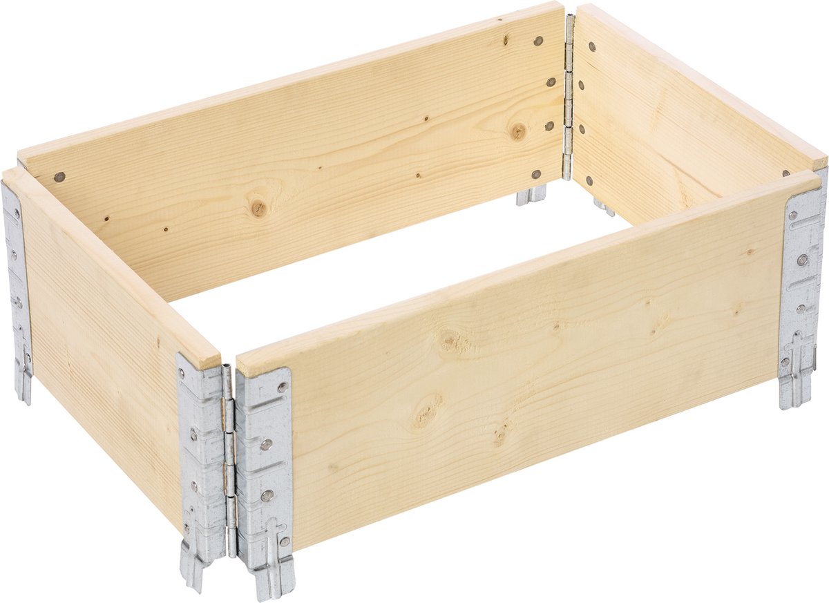 Garronda Kweekbak Palletrand 60x40x20 cm - Natuurlijk - Bloemen - Kruiden - Palletframe - Natuurlijke Verhoogde Bloembedden - GD-BUD-PAL