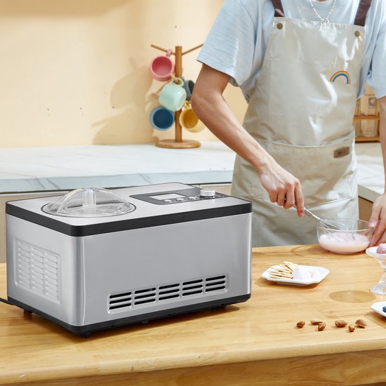 Jemaison® Professionele ijsmachine - 180W compressor - 3 Standen - Ijsmachine zelfvriezend - Ijsmaker - Softijs - Yoghurt - 2 liter van Merkloos — afbeelding 3