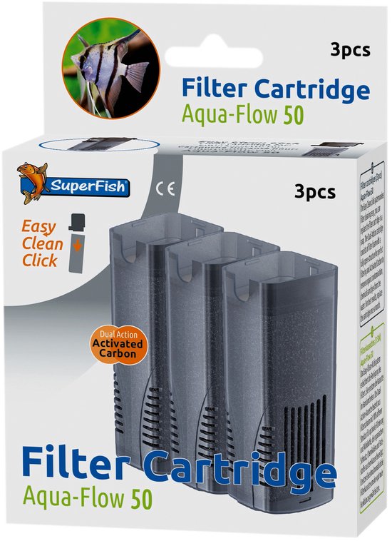 Superfish 50 AquaFLow Easy Click Cartridge - Aquariumfilter - Navulling - 3 Stuks