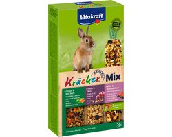 Vitakraft Dwergkonijn Krackers Trio Mix - Noot, Bosvruchten & Groenten - 1x 3 staafjes