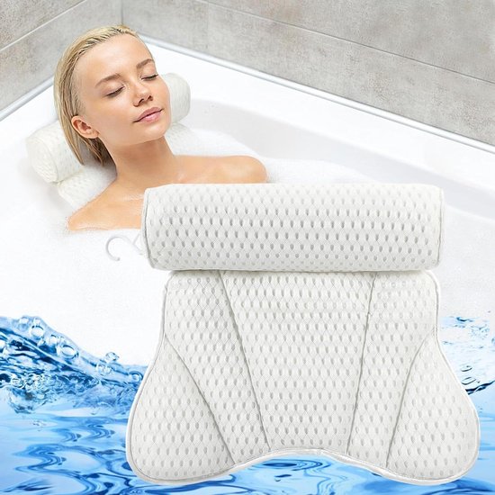 Luxe badkussen voor het hele lichaam, badkuipkussen met 14 zuignappen, 3D Air Mesh, geschikt voor elk bad 15 Luxe badkussen voor het hele lichaam, badkuipkussen met 14 zuignappen, 3D Air Mesh, geschikt voor elk bad 15