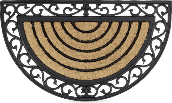 Hanse Home Brushes Deurmat, kokos en rubber, 45 x 75 cm, antislip, vuilvangmat voor binnen en buiten, deurmat met kokosborstels, weerbestendig, vuilvanger, outdoor, zwart, natuur
