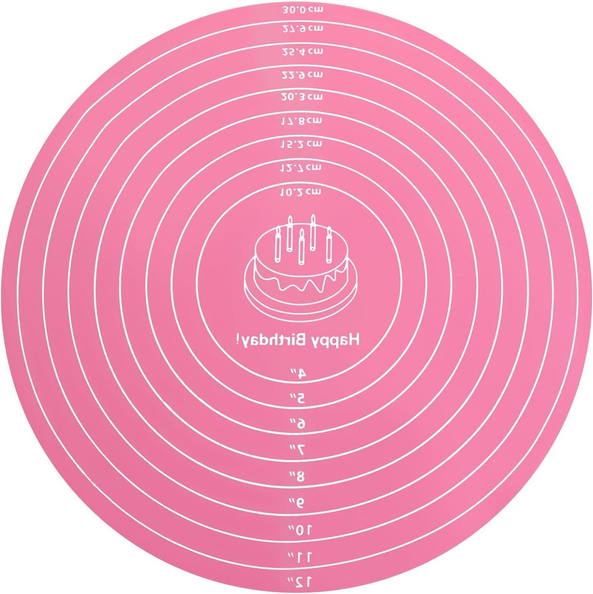 Siliconen bakmat rond 30 cm antislip deegmat met schaal taartonderlegger voor fondant bakmat voor pizza koekjes brood