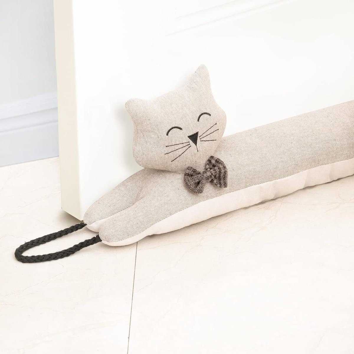 Decoratieve Windstopper 81cm voor Deur & Raam - Tochtstopper Geluidsblokker - Khaki Kat