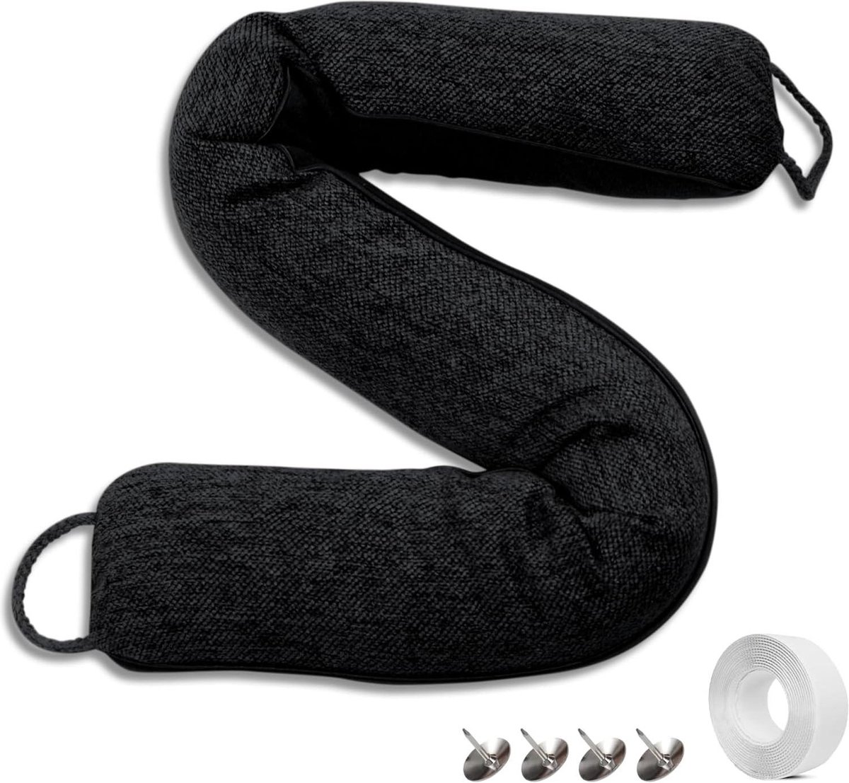 Tochtstopper 91 cm extra zware deurafdichting - deuren en ramen - zwart