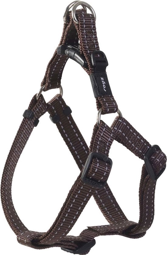 Rogz For Dogs Snake Step-In Hondentuig - 16 mm x 42-61 cm - Choco