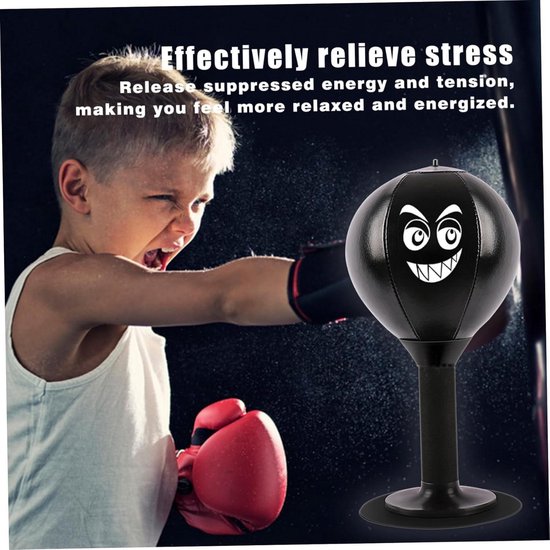 Rage Bag Punchingbaltafel, bureau met zuignap, met veren, voor baas