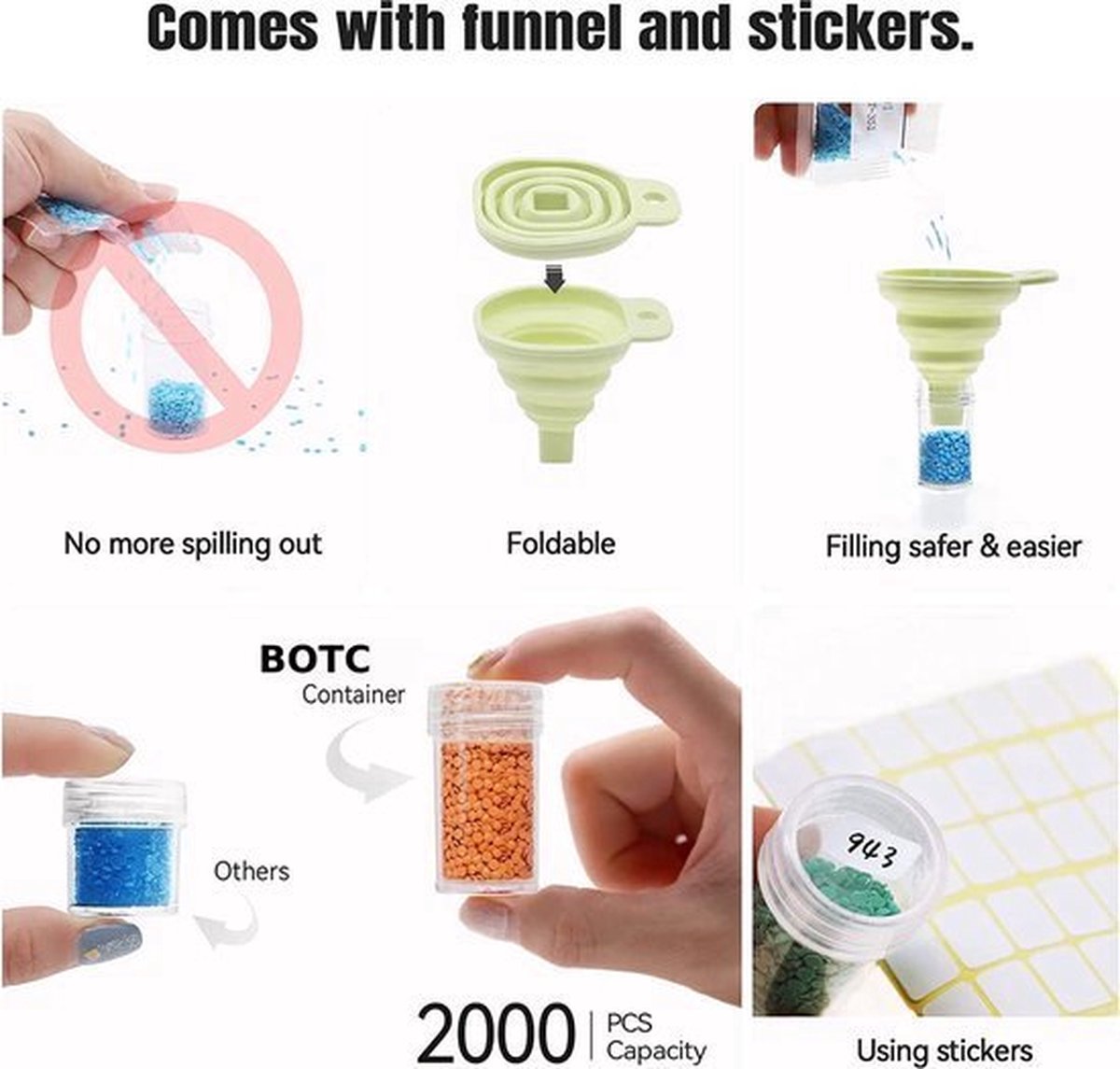 BOTC Diamond Painting Opbergdoos - 70 Potjes - Incl. Toolkit - Sorteerkoffer - Roze — afbeelding 8