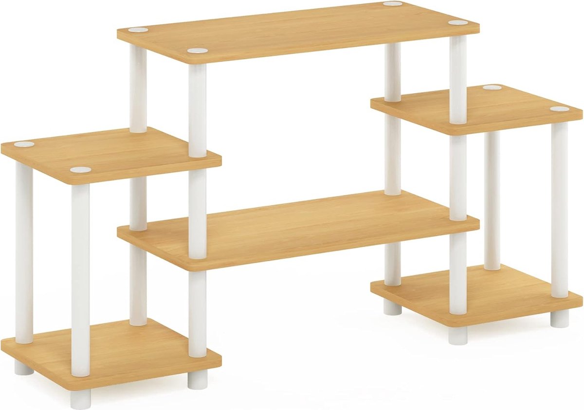 Turn-N-Tube TV-meubel, TV-standaard, TV-plank, beuken/wit, 105,4 (B) x 58 (H) x 29,5 (D) cm