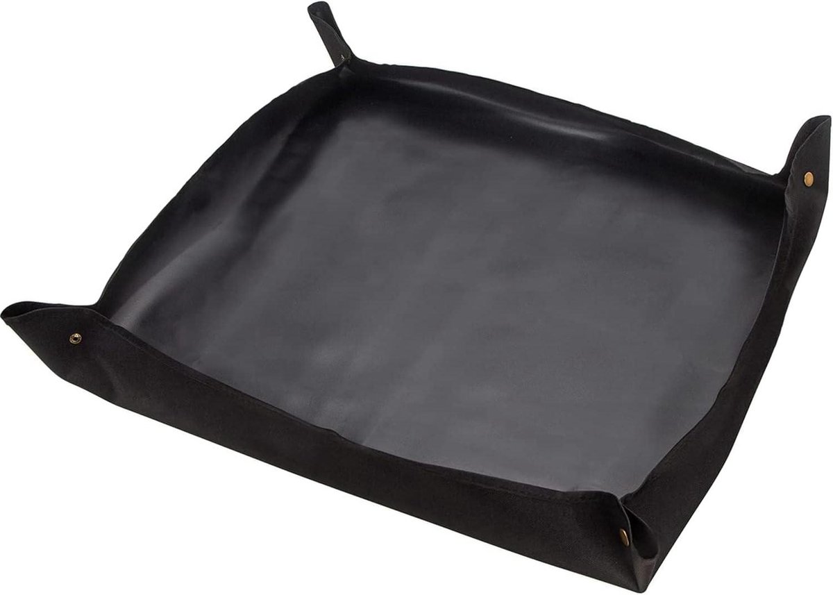 Plant verpotmat opgeruimd vierkant draagbaar 100 x 100 cm indoor potbak opvouwbaar plant verplanten zeil waterdicht potzeil (zwart) Kweekbak