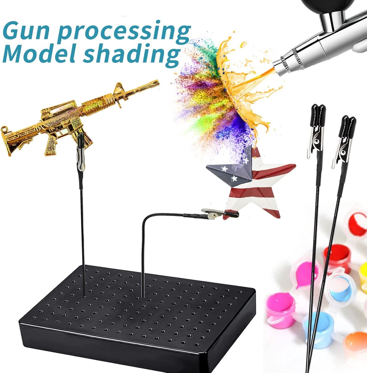 Outil De Peinture De Modèle Avec Support Et 26 Pinces Crocodiles