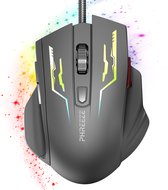 Bol.com Bedrade Gaming Muis met Duimsteun - RGB - 7 Knoppen - 800 t/m 3600 DPI - Fire Knop - Ergonomisch Game Mouse aanbieding